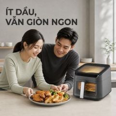 Nồi chiên không dầu Mishio MK473 7L - Quan sát món ngon qua cửa kính