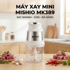 Máy Xay Mini Mishio MK389 - Dung Tích 0.8L, Xay Đồ Ăn Dặm, Gia Vị, Đồ Khô, Công Suất 250W Mạnh Mẽ