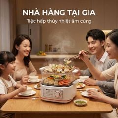 Nồi lẩu hấp thủy nhiệt Mishio MK382 khay hấp inox 304