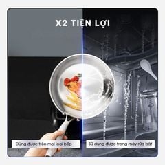 Chảo Inox đáy từ 3 Lớp Mishio (Size 22, 24, 26, 28, 30cm) MK433, MK434, MK435, MK436, MK437 – Đúc Nguyên Khối, Đáy Từ, An Toàn Vượt Trội