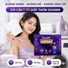 Nước xả cô đặc - Giấy Thơm Quần Áo SoonMi Hương Lavender - Nước Xả Cô Đặc Cho Máy Sấy (Hộp 40 Tờ) MK