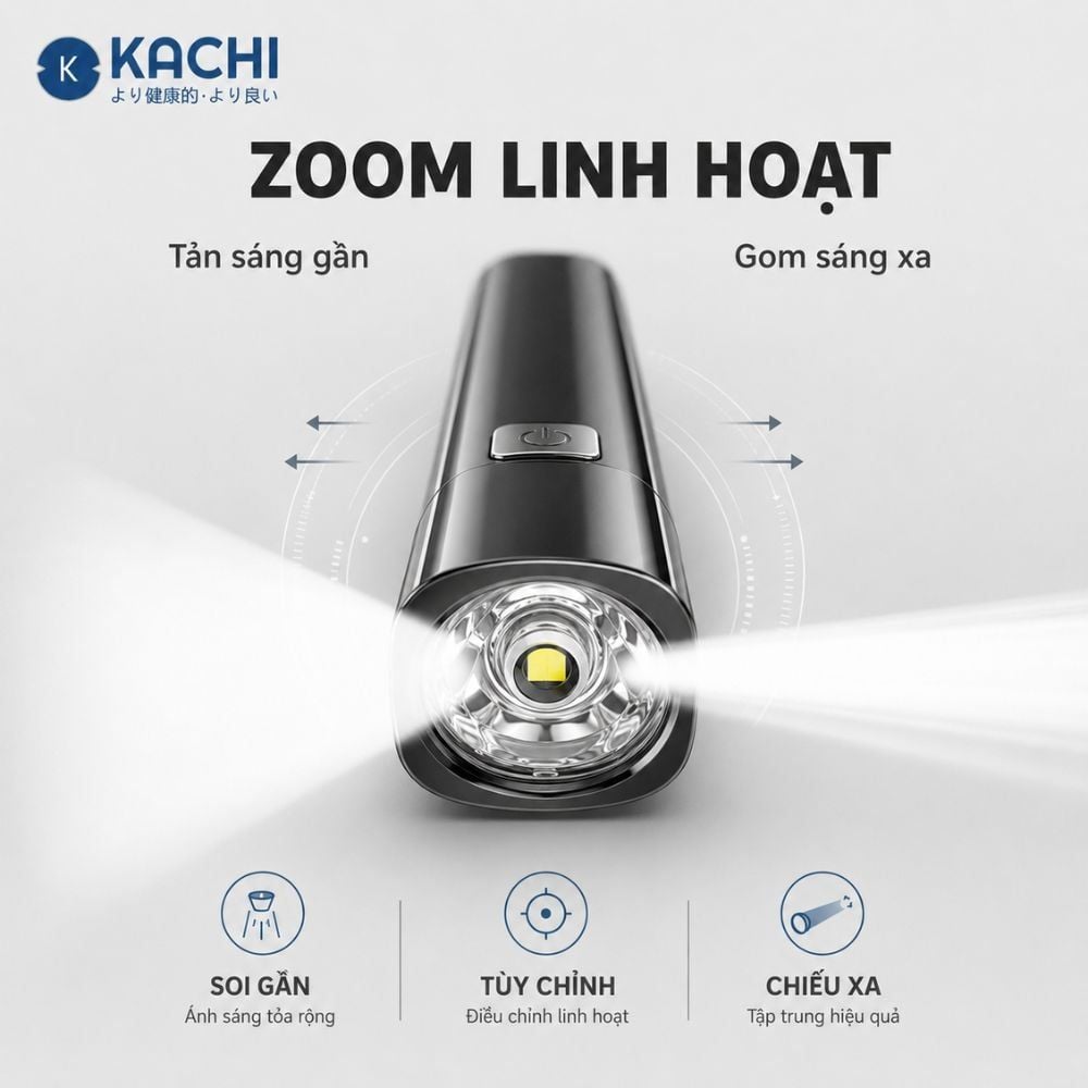 Hình ảnh chi tiết: Đèn Pin Sạc Đa Năng Kachi MK425: Soi Rọi Mọi Hành Trình, Bừng Sáng Mọi Cuộc Vui
