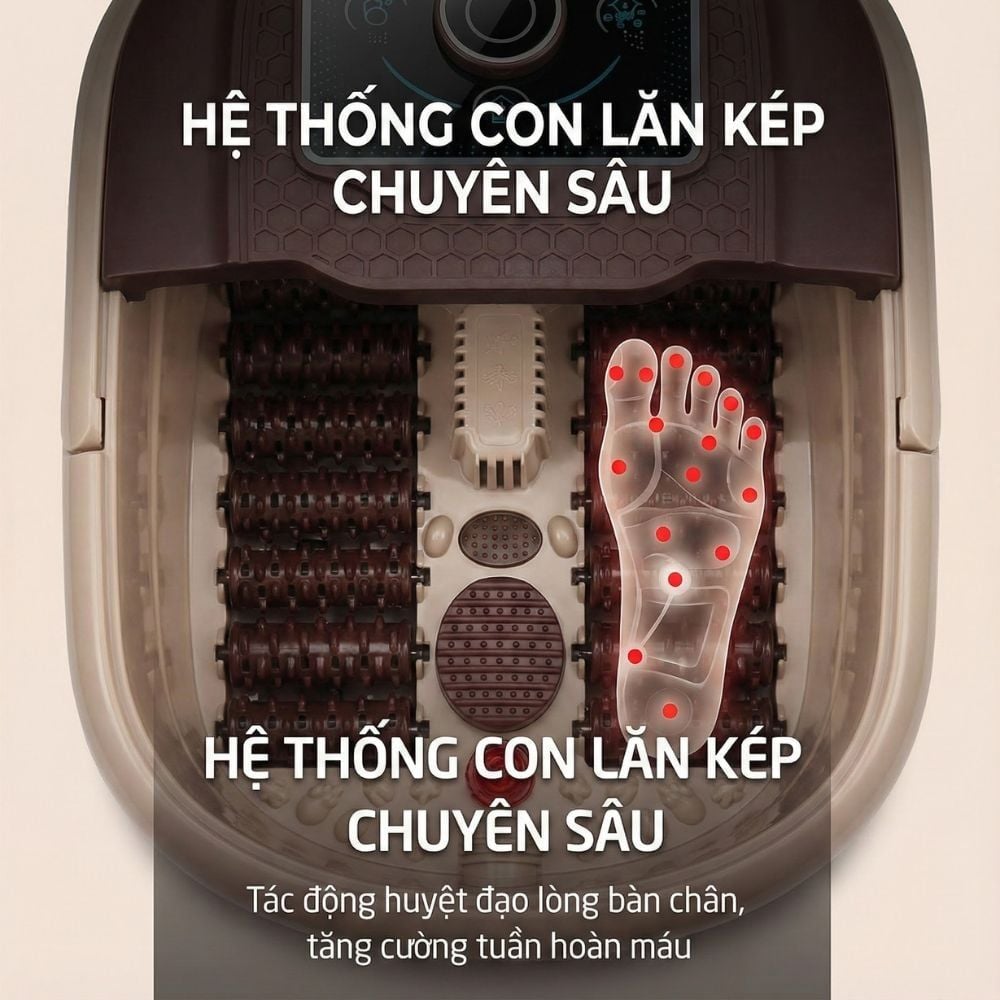 Bồn Ngâm Chân Massage Sục Khí KACHI MK440 - Tự Động Giữ Nước Ấm, Có Khay Thảo Dược