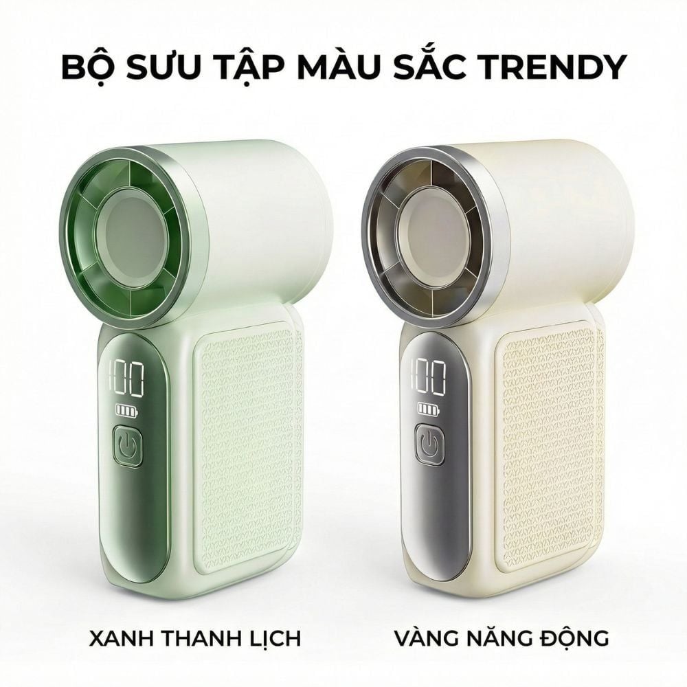 Quạt Cầm Tay Mini Kachi MK441 - Pin Khủng 3000mAh, Màn Hình LED Hiển Thị, 6 Cấp Độ Gió (Bảo Hành 18 Tháng)