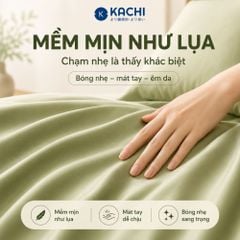Bộ Drap Lụa Tencel 100% – Mát Lạnh, Mềm Mịn (Size 1m6/1m8 – Bọc Nệm Dày 20cm) MK445 Kachi