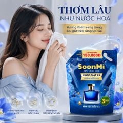 Nước Giặt Xả 2 Trong 1 Soonmi 3kg Đậm Đặc - Công Nghệ Hạt Lưu Hương Ngọc Trai Lên Tới 3 Tuần MK