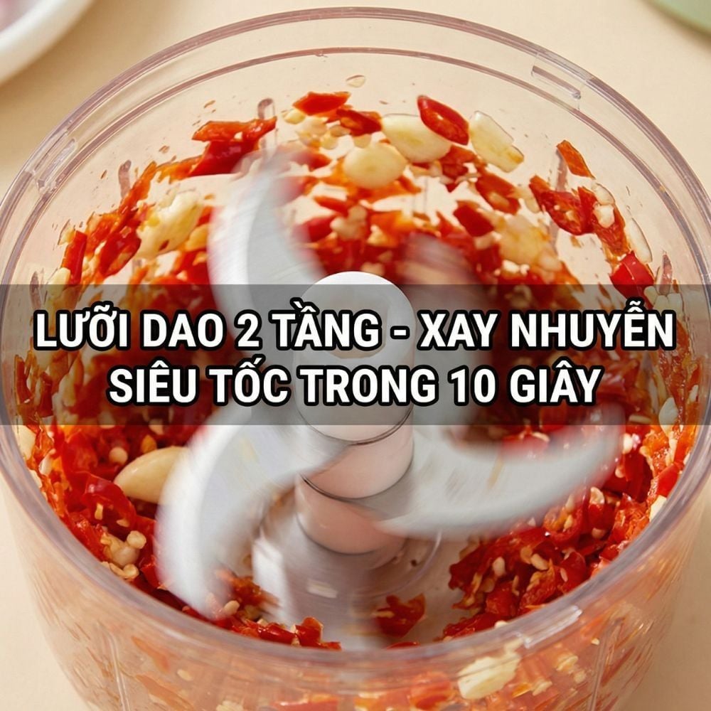 Máy Xay Tỏi Ớt Mini Chạy Pin Mishio MK420