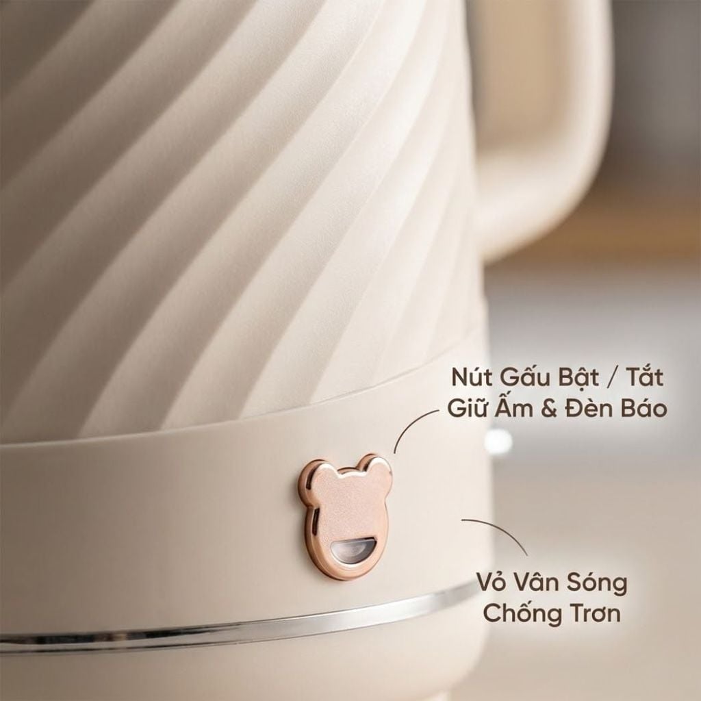 Bình Đun có chức năng giữ nhiệt 1.7 Lít Mishio MK385 inox 304