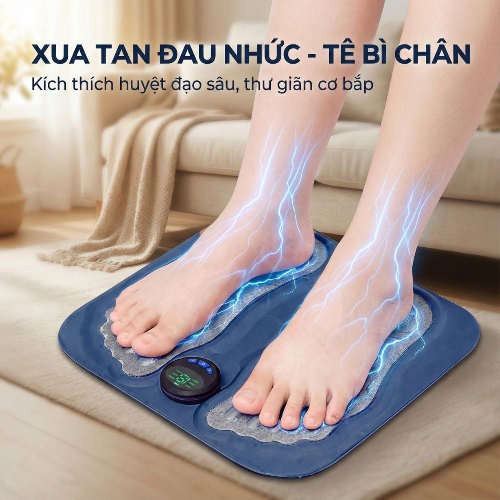 Thảm Massage Chân Xung Điện Kachi MK424 Pin Sạc - Giảm Đau Mỏi, Cải Thiện Tuần Hoàn Máu