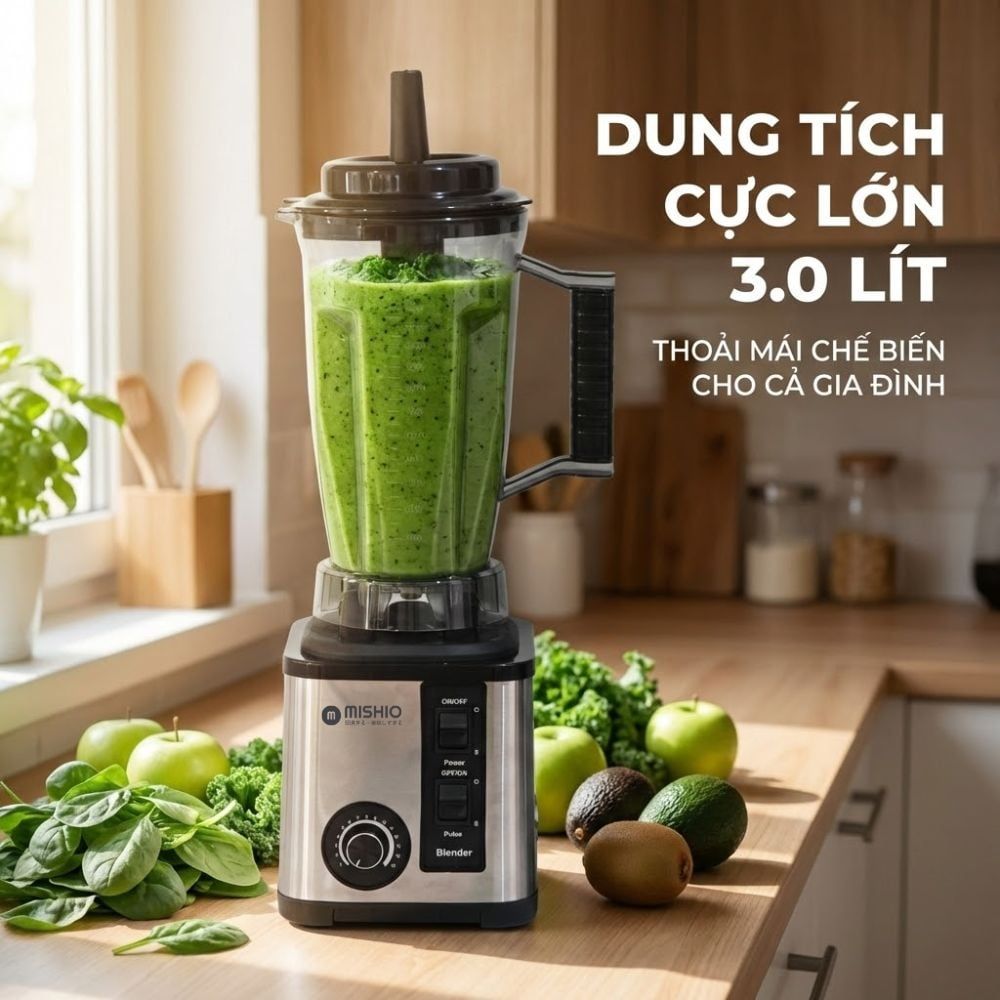 Máy Xay Sinh Tố Công Nghiệp Đa Năng Mishio MK446 (3.0L) - Công Suất 800W