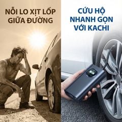 Máy bơm pin Kachi MK374 - Bơm xăm lốp ô tô, xe máy, xe đạp, phao, bóng