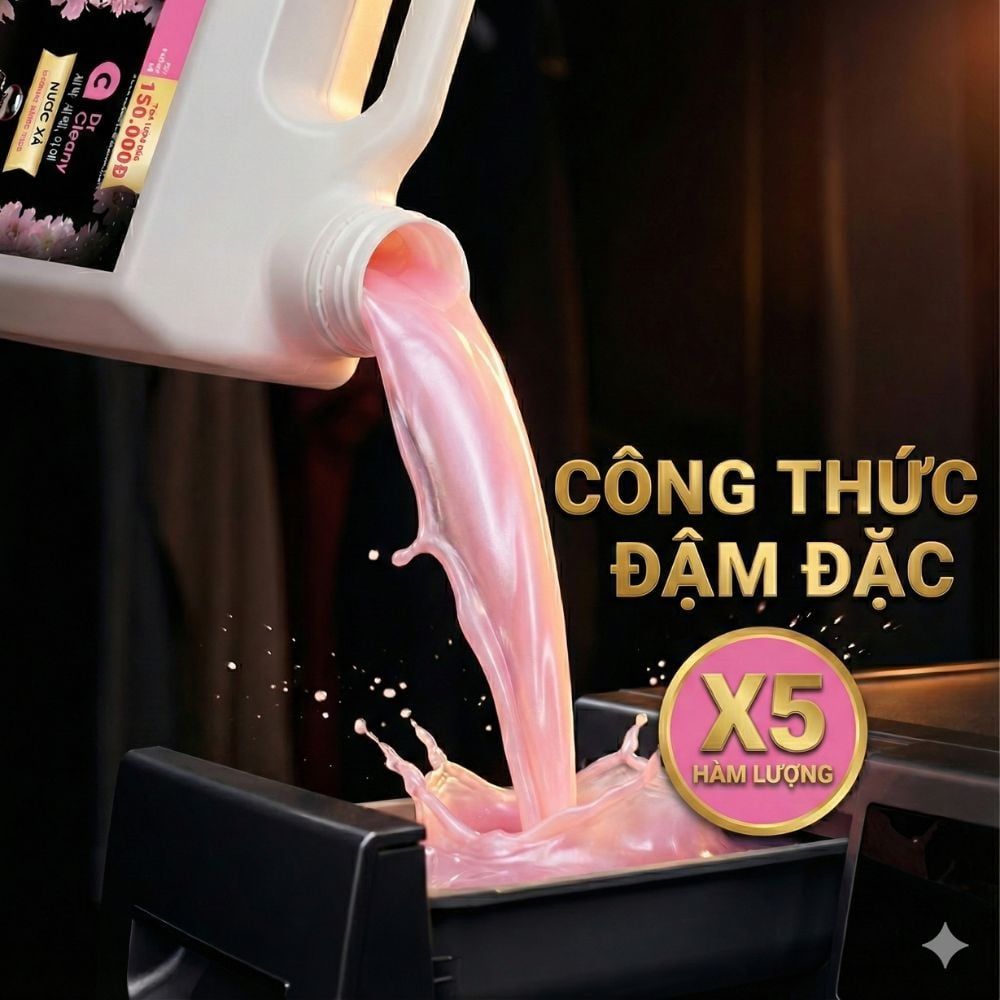 Nước xả Dr Cleany 10KG (Đen) - Lưu Hương Lâu, Mềm Vải | Chuyên Dụng Giặt Ủi MK