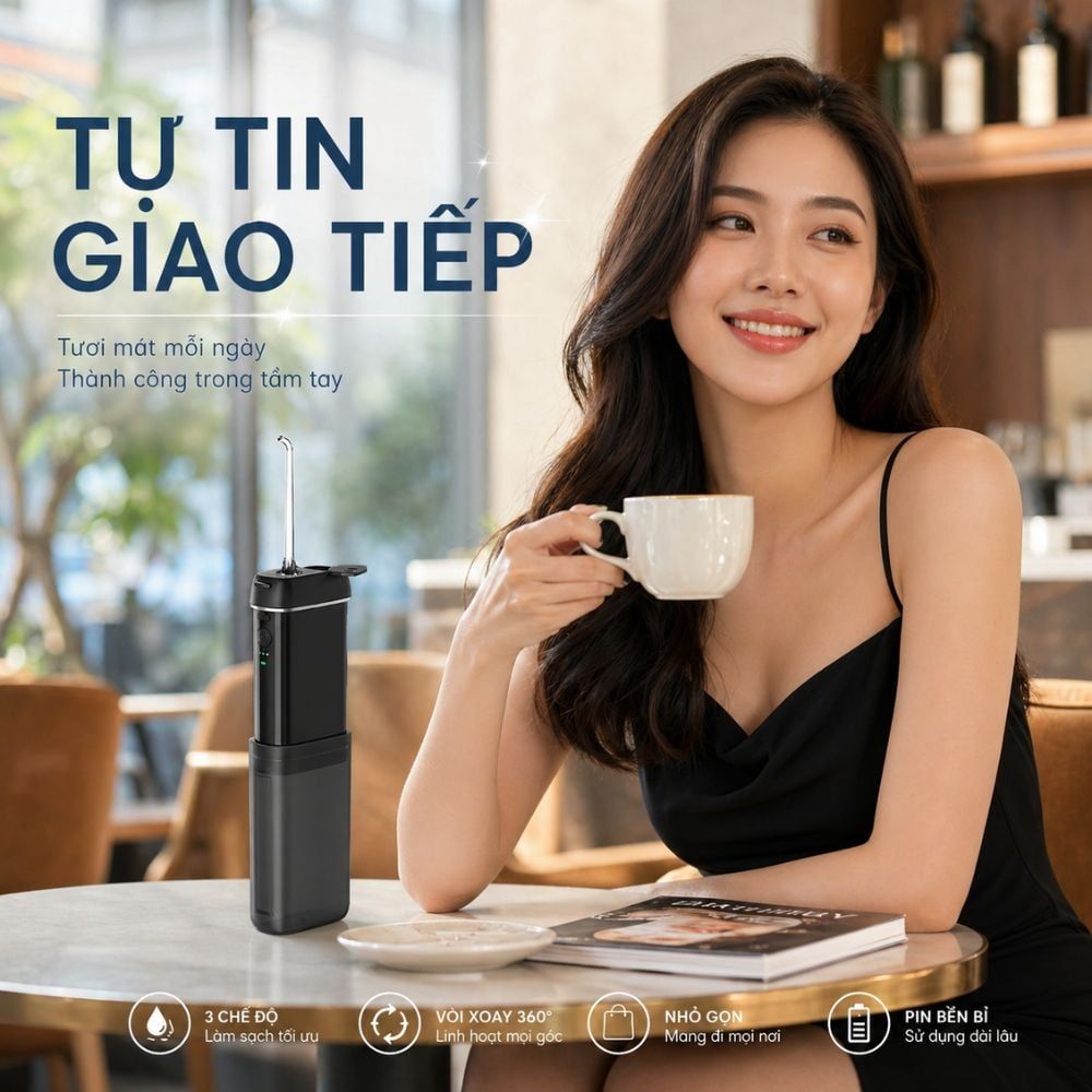 Máy Tăm Nước Không Dây Kachi MK456 – Giải Pháp Chăm Sóc Răng Miệng Nhỏ Gọn Bỏ Túi Dễ Dàng
