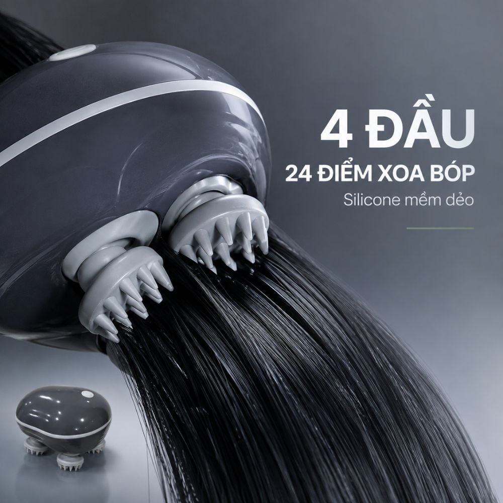 Máy Massage Đầu Kachi MK465 Chuẩn Chống Nước IPX7 – Giải Pháp Gội Đầu Dưỡng Sinh & Thư Giãn Da Đầu Tại Nhà