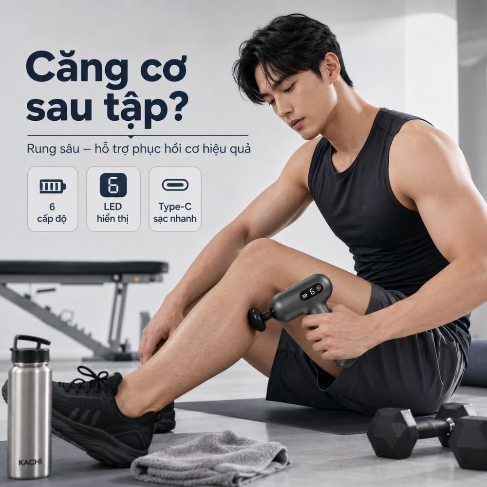 Súng Massage Cầm Tay Kachi MK454 – Giải Pháp Thư Giãn Cơ Chuyên Sâu & Thông Minh