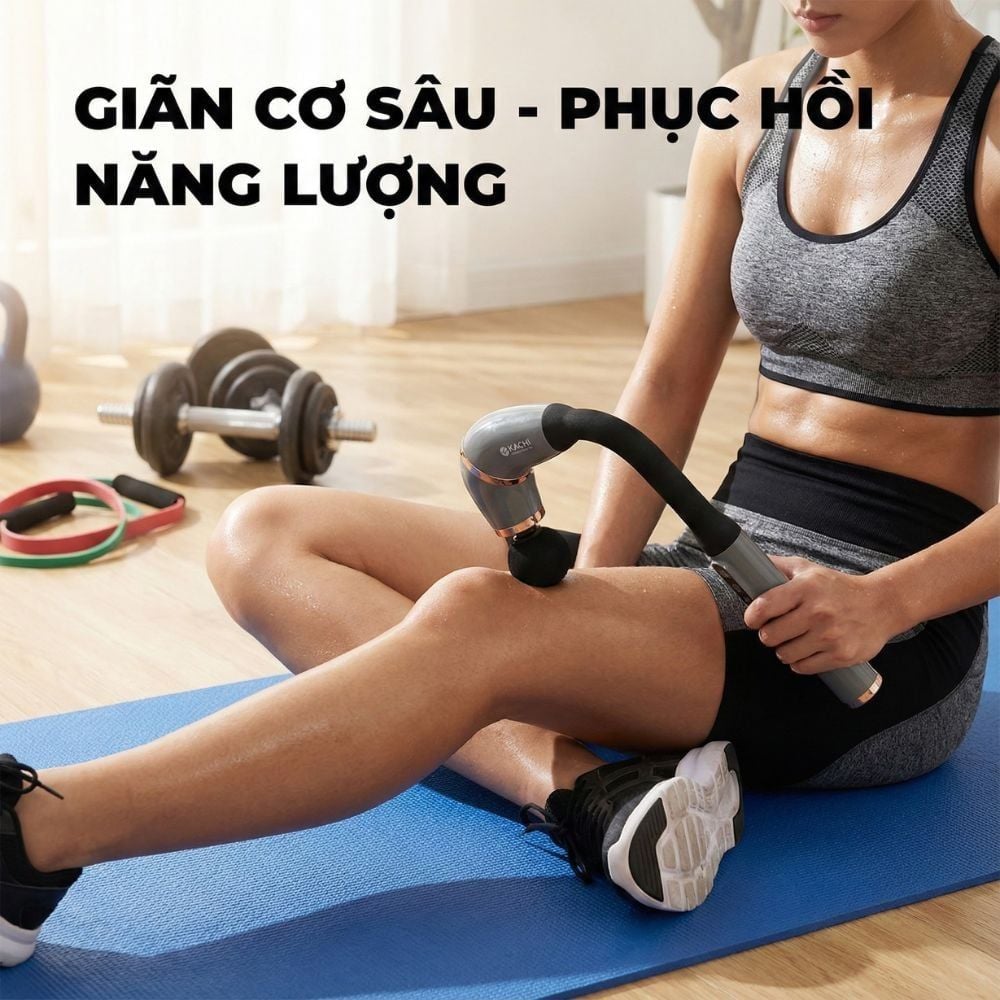 Gậy Massage Kachi MK405 – Súng Massage Cầm Tay Có Tay Nối Dài, Thư Giãn Sâu Từng Nhóm Cơ