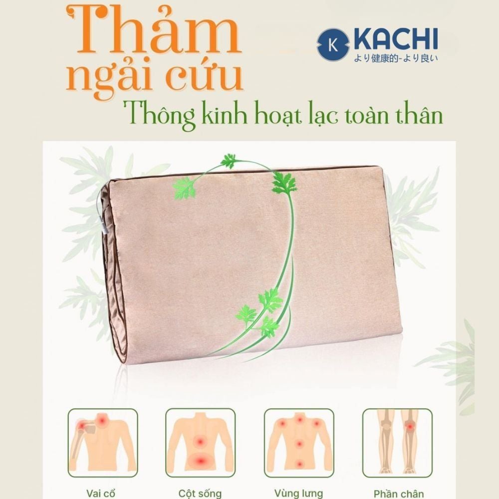 Thảm Chườm Nóng Ngải Cứu Đông Y Kachi MK421 - Giảm Đau Lưng, Vai Gáy Nhanh Chóng Tại Nhà