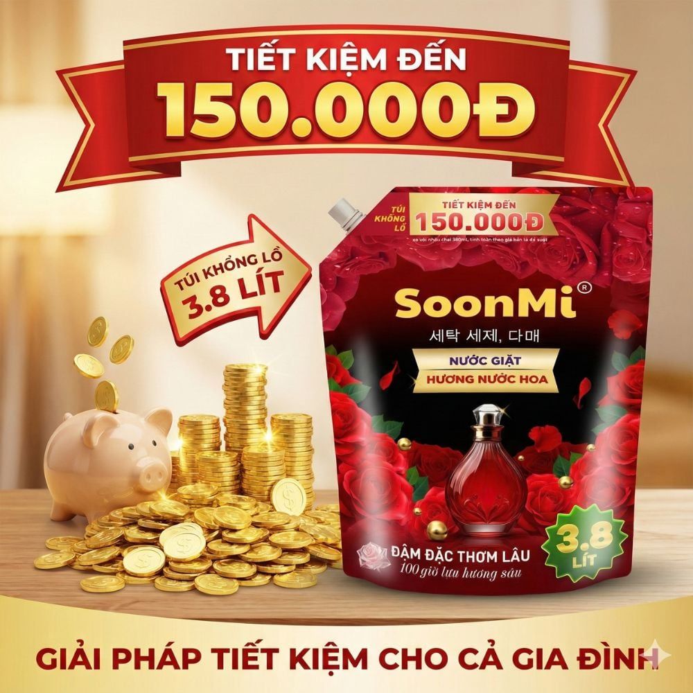 Nước giặt hương nước hoa Soonmi túi lớn 3.8L MK