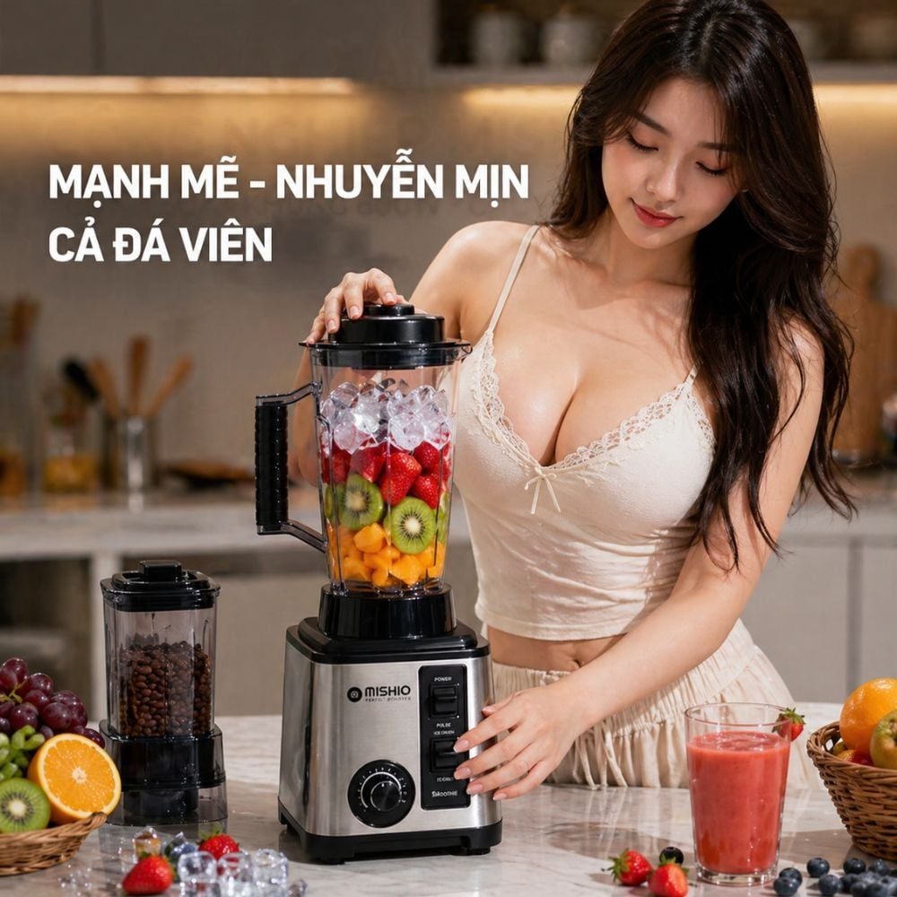Máy Xay Sinh Tố Công Nghiệp Đa Năng Mishio MK446 (3.0L) - Công Suất 800W