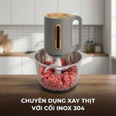 Máy Xay Thực Phẩm Đa Năng Mishio MK444 (2.0L) - Cối Thủy Tinh tặng cối Inox 304 Phân Loại Thực Phẩm Sống Chín