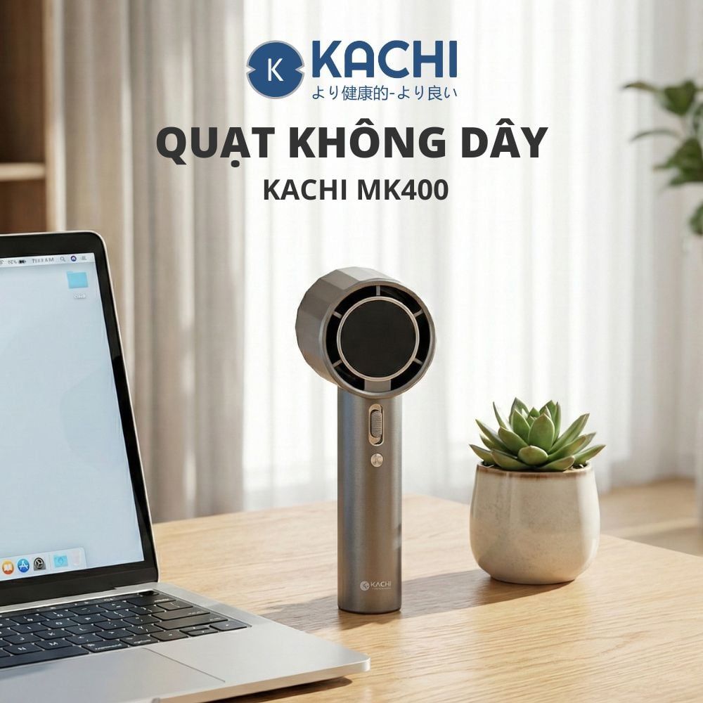 Quạt cầm tay mini Kachi MK400 pin khoẻ 100 cấp độ gió