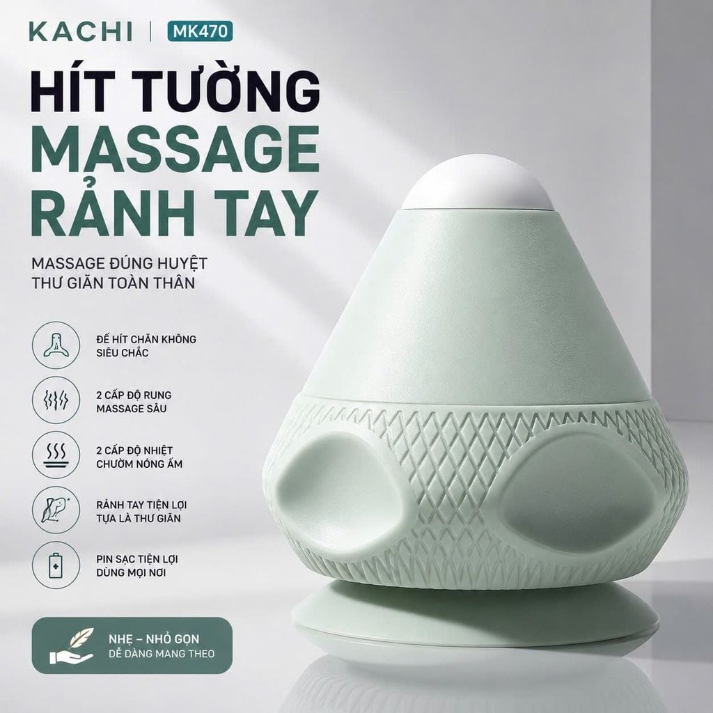 Máy Massage Cổ Vai Gáy Hít Tường Kachi MK470 - Bóng massage huyệt đạo lưng vai