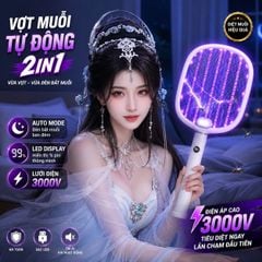 Vợt Bắt Muỗi Tự Động Kachi MK462 – Tích Hợp Đèn Bắt Muỗi, Màn Hình LED Thông Minh