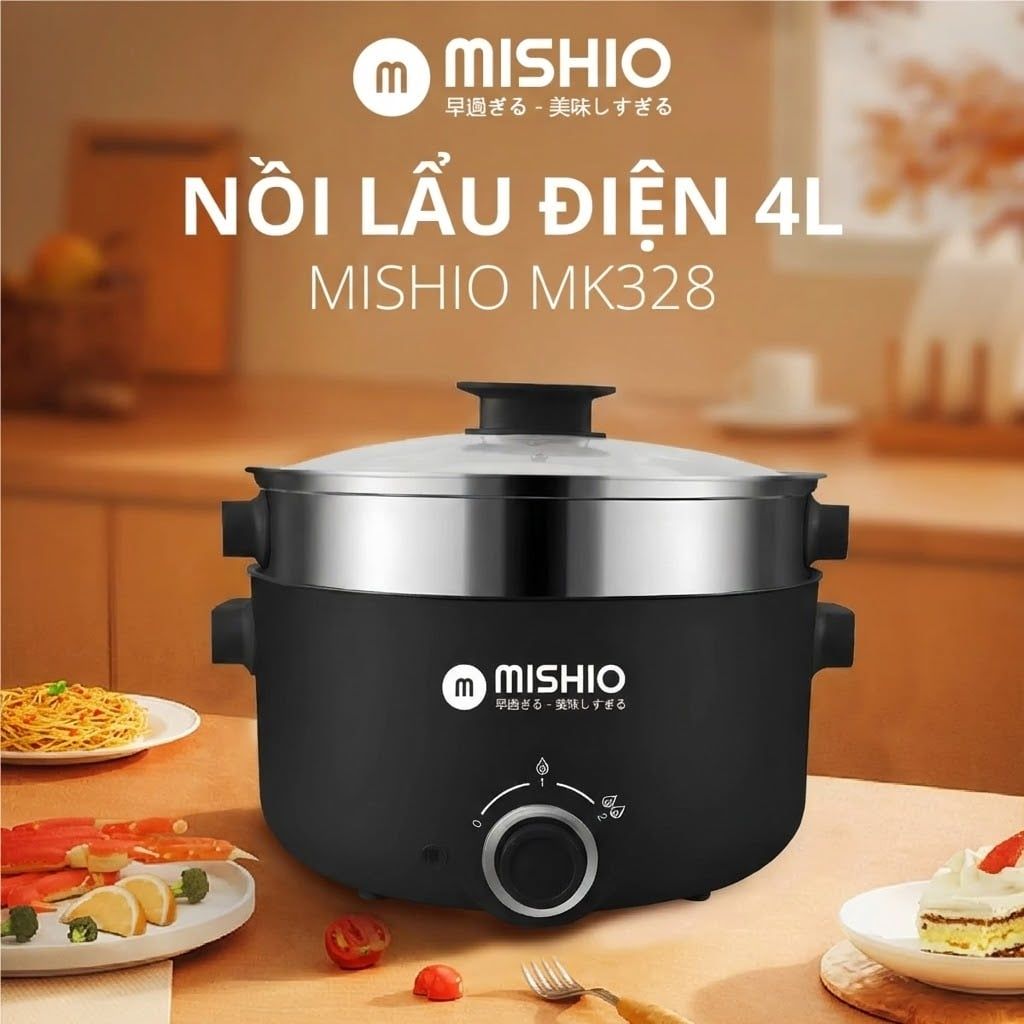 Nồi Lẩu 4L Mishio MK328 có xửng hấp