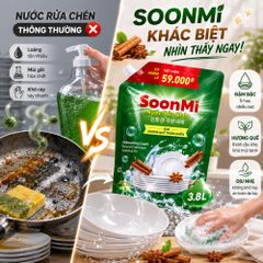 Nước rửa chén hương Quế Soonmi túi lớn 4KG - Dung tích 3.8L MK