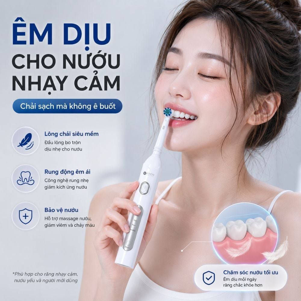 Bàn Chải Điện Đầu Xoay Tròn Kachi MK361