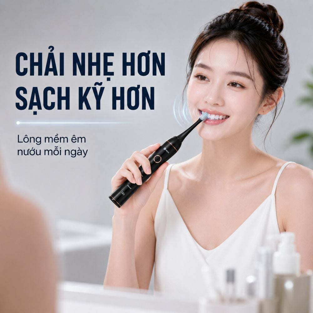 Bàn chải điện Kachi MK455 rung sóng âm dòng cao cấp