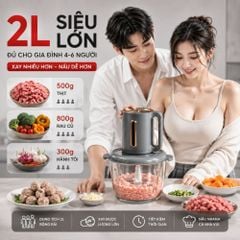 Máy Xay Thực Phẩm Đa Năng Mishio MK444 (2.0L) - Cối Thủy Tinh tặng cối Inox 304 Phân Loại Thực Phẩm Sống Chín