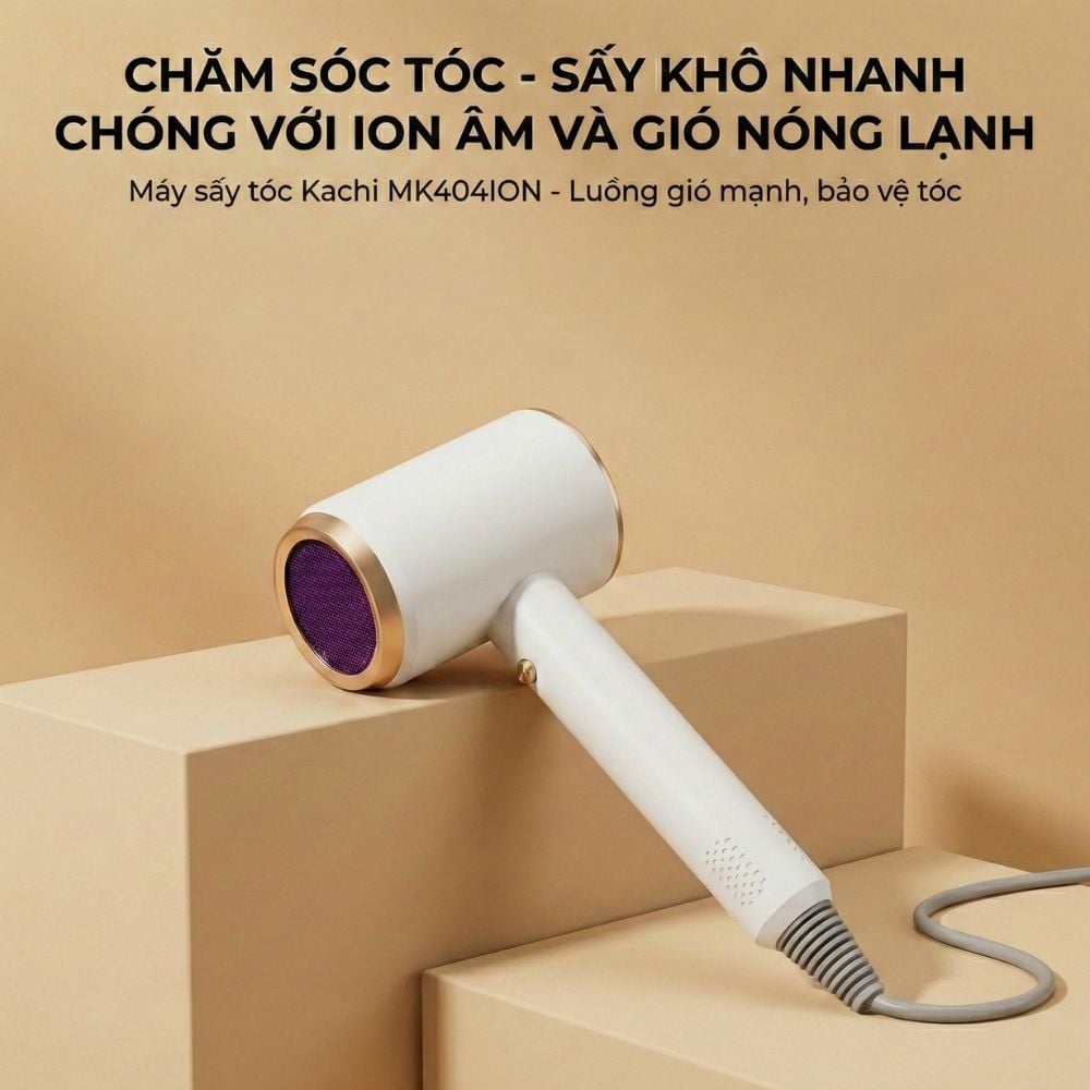 Máy sấy tóc nóng lạnh Kachi MK404 – Nhỏ gọn, thời trang, sấy tóc nhanh chóng