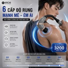 Gậy Massage Kachi MK405 – Súng Massage Cầm Tay Có Tay Nối Dài, Thư Giãn Sâu Từng Nhóm Cơ