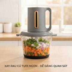 Máy Xay Thực Phẩm Đa Năng Mishio MK444 (2.0L) - Cối Thủy Tinh tặng cối Inox 304 Phân Loại Thực Phẩm Sống Chín