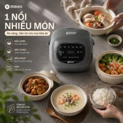 Nồi cơm điện lòng sứ dưỡng sinh 1.2L Mishio MK381