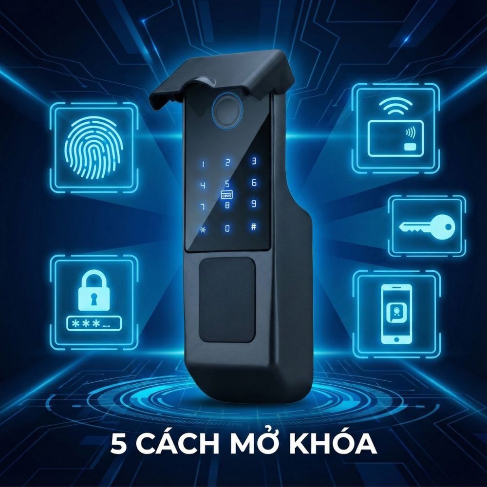 Khóa Cổng Vân Tay Kachi MK46 Cho Cổng Sắt Ngoài Trời (App Tuya) – Giải Pháp An Ninh 