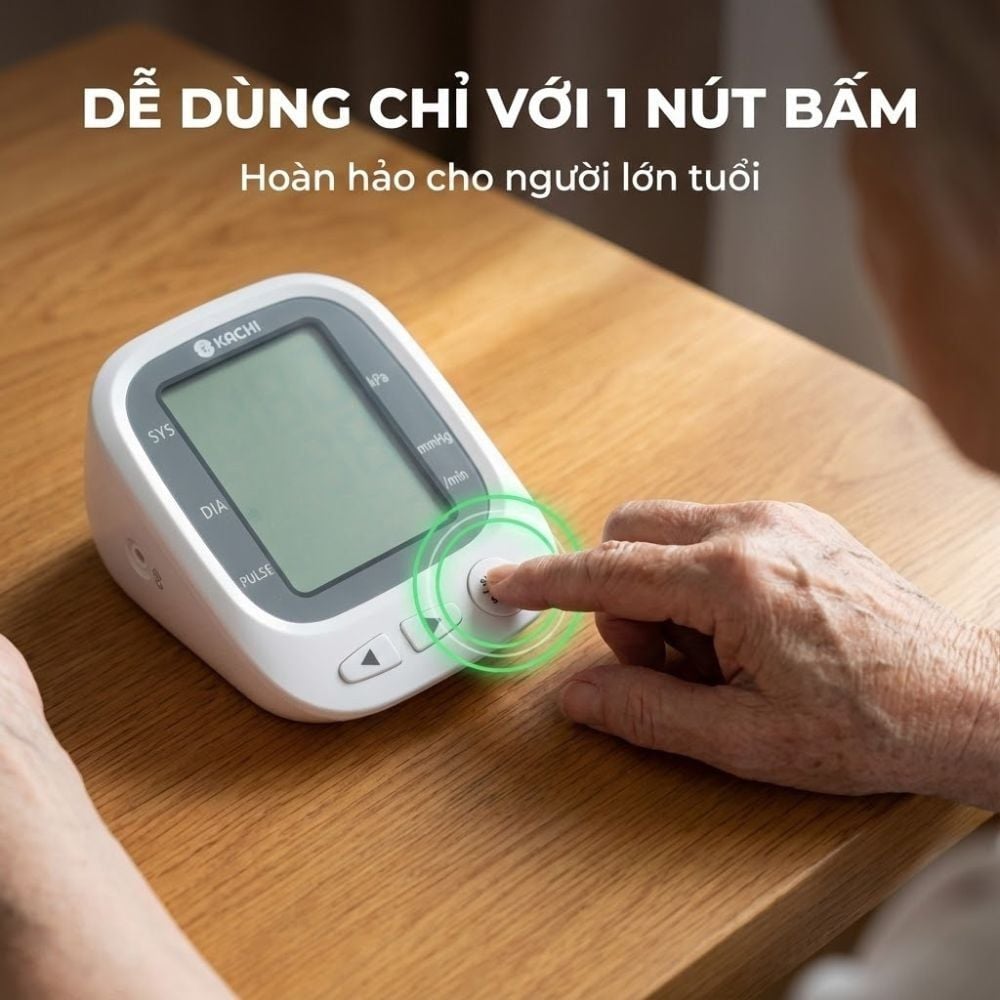 Máy đo huyết áp bắp tay Kachi JN-163B MK | Trợ lý AI đọc kết quả tiếng Việt | Hỗ trợ người cao tuổi mắt kém