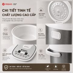Nồi Cơm Điện Lòng Sứ 1.8Lít Mishio MK402 Không Bong Tróc Men Chống Dính Tự Nhiên