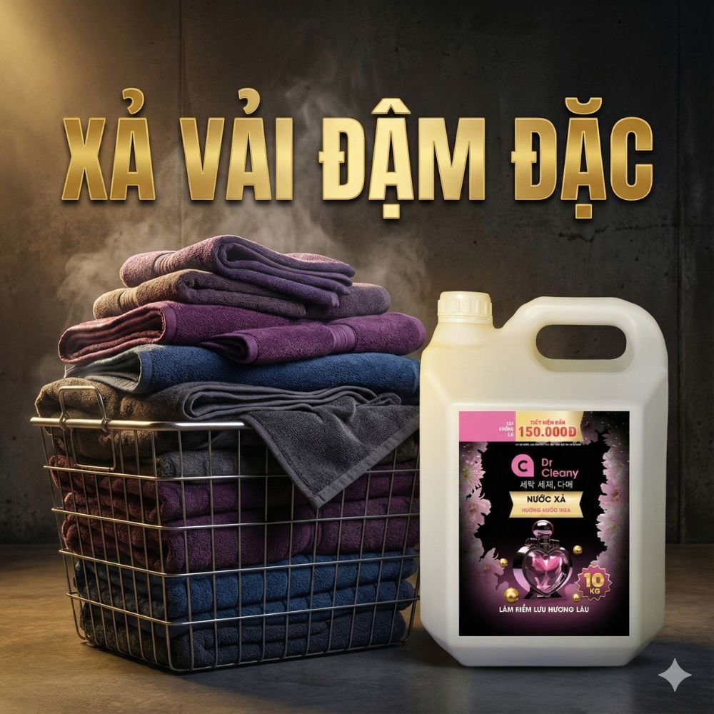 Nước xả Dr Cleany 10KG (Đen) - Lưu Hương Lâu, Mềm Vải | Chuyên Dụng Giặt Ủi MK