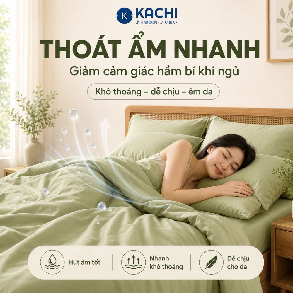 Hình ảnh chi tiết: Bộ Drap Lụa Tencel 100% – Mát Lạnh, Mềm Mịn (Size 1m6/1m8 – Bọc Nệm Dày 20cm) MK445 Kachi