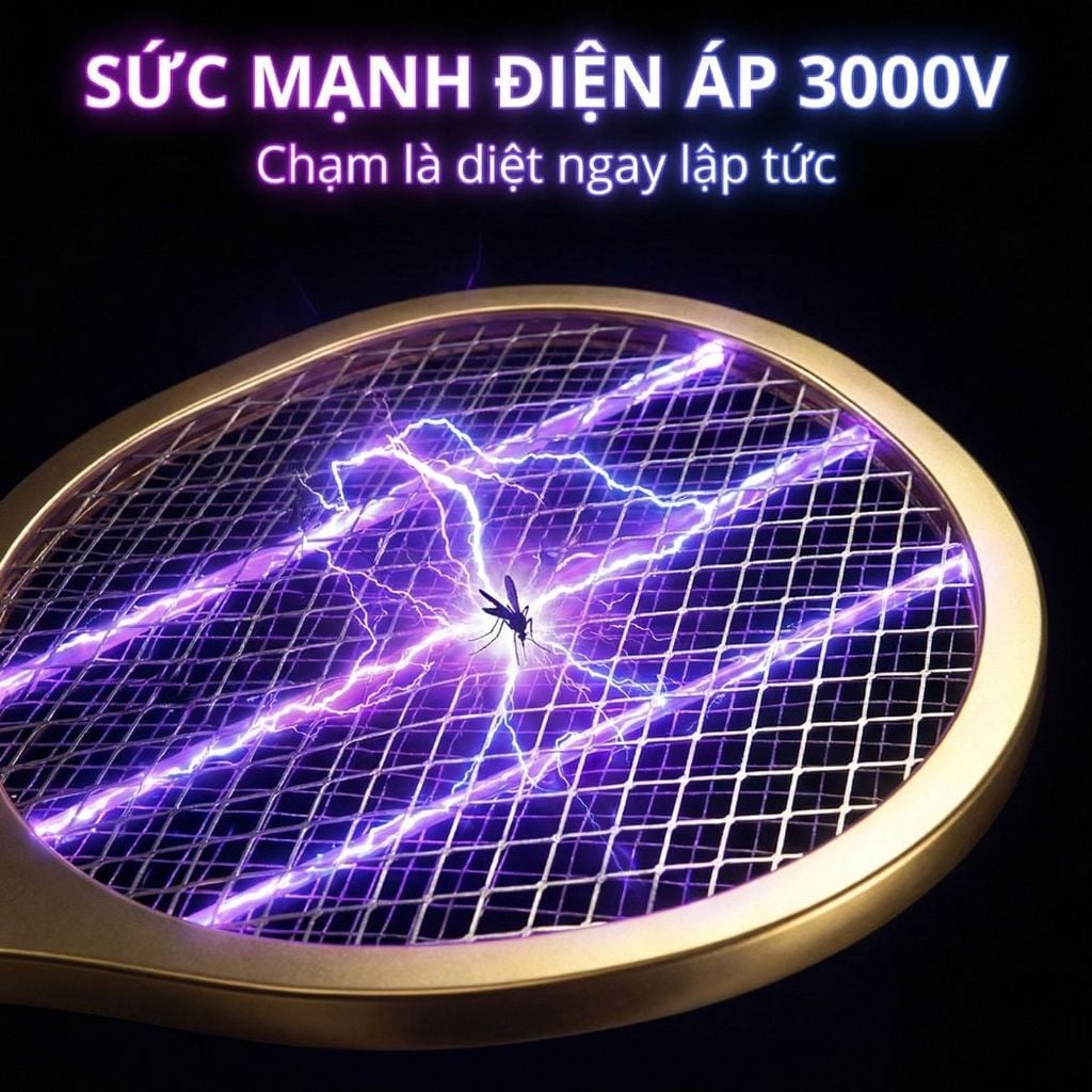 Đèn muỗi có chức năng vợt muỗi Kachi MK386 với đế sạc tích hợp