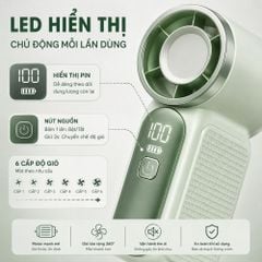 Quạt Cầm Tay Mini Kachi MK441 - Pin Khủng 3000mAh, Màn Hình LED Hiển Thị, 6 Cấp Độ Gió (Bảo Hành 18 Tháng)