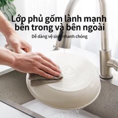 Bộ Nồi Chảo Đá Gốm Chống Dính Mishio 15 Món (5 Nồi Chảo) - Tay Cầm Tháo Rời Thông Minh, Không Chứa PFAS/PTFE, Tương Thích Mọi Loại Bếp MK