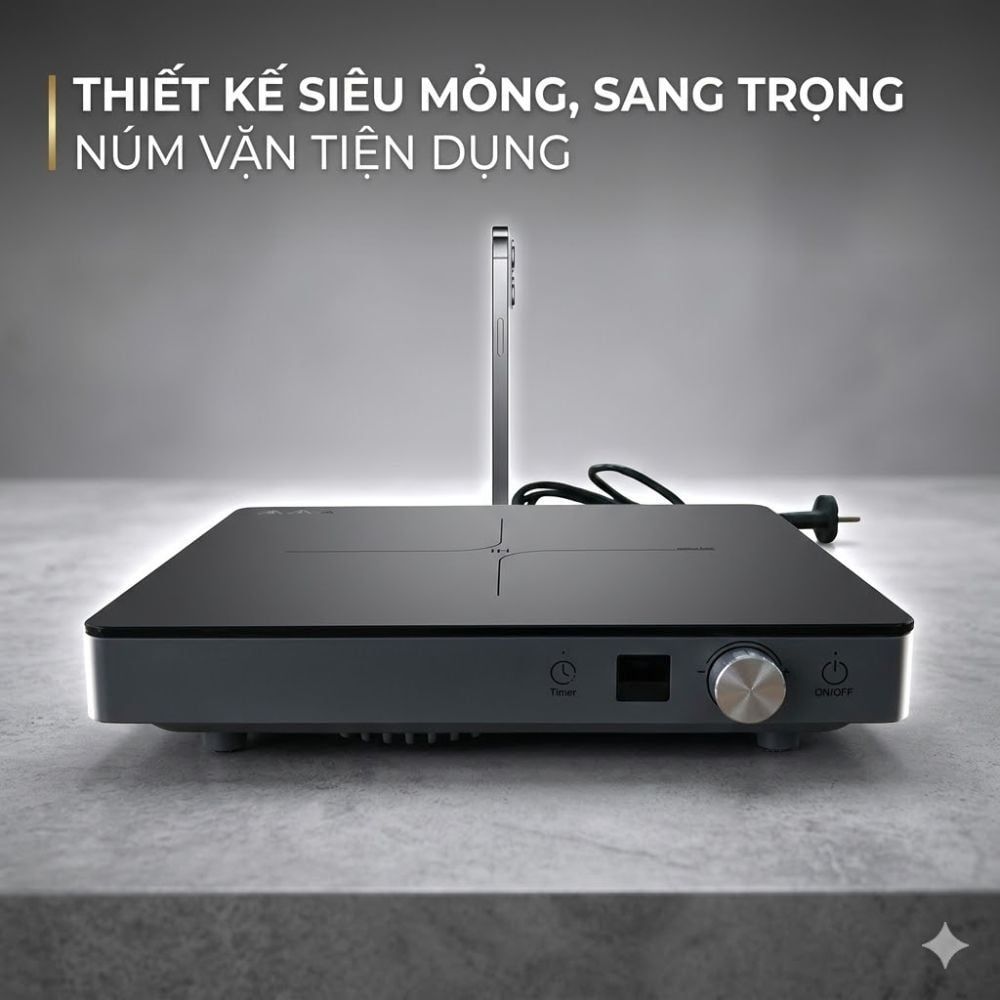 Bếp Từ Đơn Mishio MK448 Công Suất 2000W - Mặt Kính Kanger Hạng A