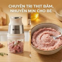 Máy Xay Mini Mishio MK389 - Dung Tích 0.8L, Xay Đồ Ăn Dặm, Gia Vị, Đồ Khô, Công Suất 250W Mạnh Mẽ