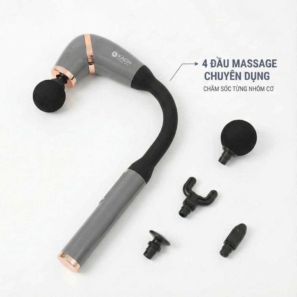 Gậy Massage Kachi MK405 – Súng Massage Cầm Tay Có Tay Nối Dài, Thư Giãn Sâu Từng Nhóm Cơ