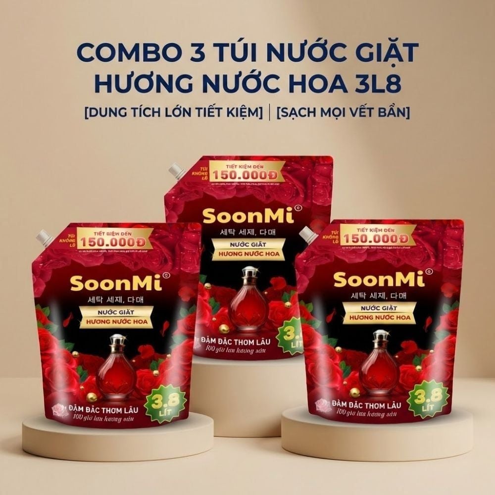 Nước giặt hương nước hoa Soonmi túi lớn 3.8L MK