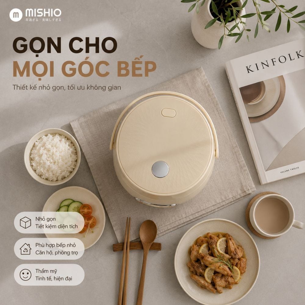 Hình ảnh chi tiết: Nồi cơm điện 1.2L Mishio MK387