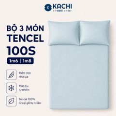 Bộ Drap 3 Món Kachi MK445 Tencel 100% (100s) Thượng Hạng – Trải Nghiệm Xa Xỉ Cho Giấc Ngủ Hoàng Gia
